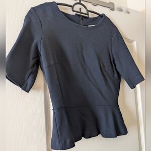 Club Monaco Navy Peplum Blouse